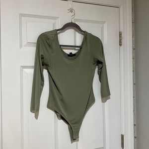 olive green long sleeve body suit